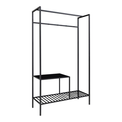 Vita Garderobe - Garderobe, 2 hylder, sort, sort stel 101x38x170 cm
