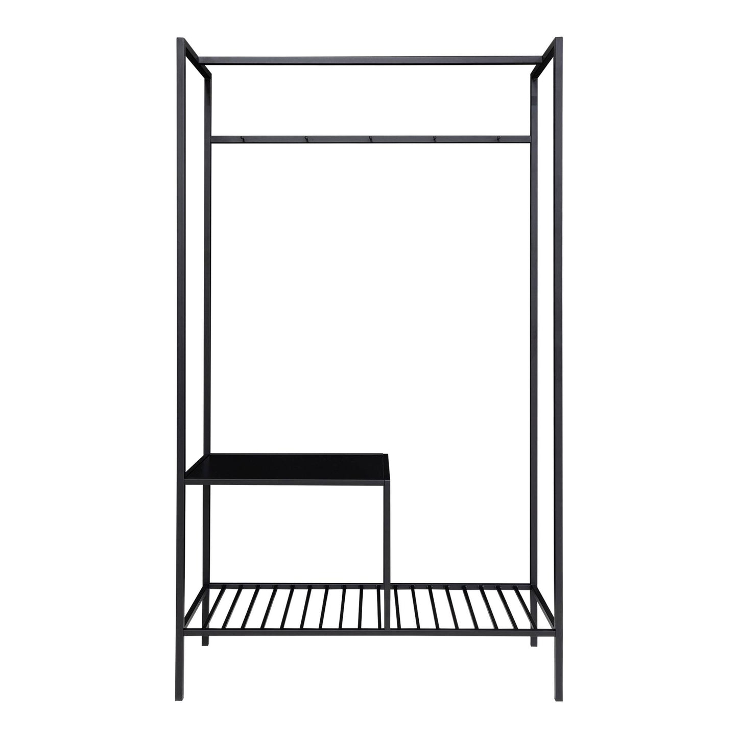 Vita Garderobe - Garderobe, 2 hylder, sort, sort stel 101x38x170 cm