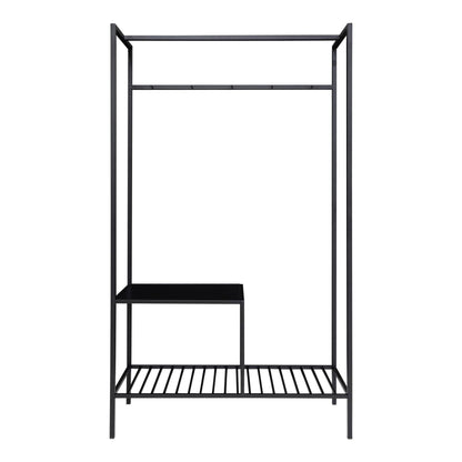 Vita Garderobe - Garderobe, 2 hylder, sort, sort stel 101x38x170 cm