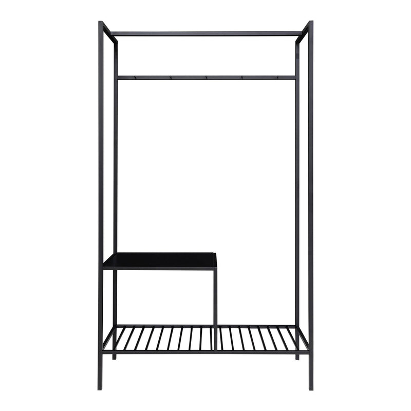 Vita Garderobe - Garderobe, 2 hylder, sort, sort stel 101x38x170 cm