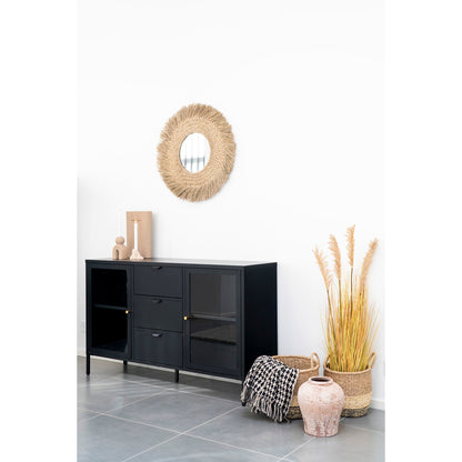 Side Plaid - Plaid, sort/beige 130x180 cm