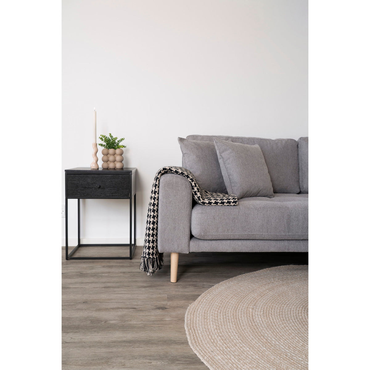 Side Plaid - Plaid, sort/beige 130x180 cm