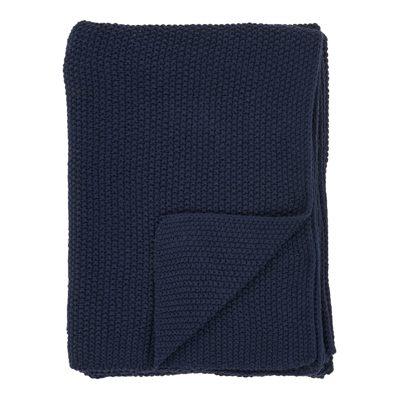 Santos Plaid - Plaid, genanvendt bomuld, mørkeblå 130x170 cm