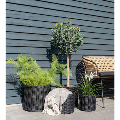 Cort Plaid - Plaid, bomuld, mørkegrå/hvid, design C 130x160 cm