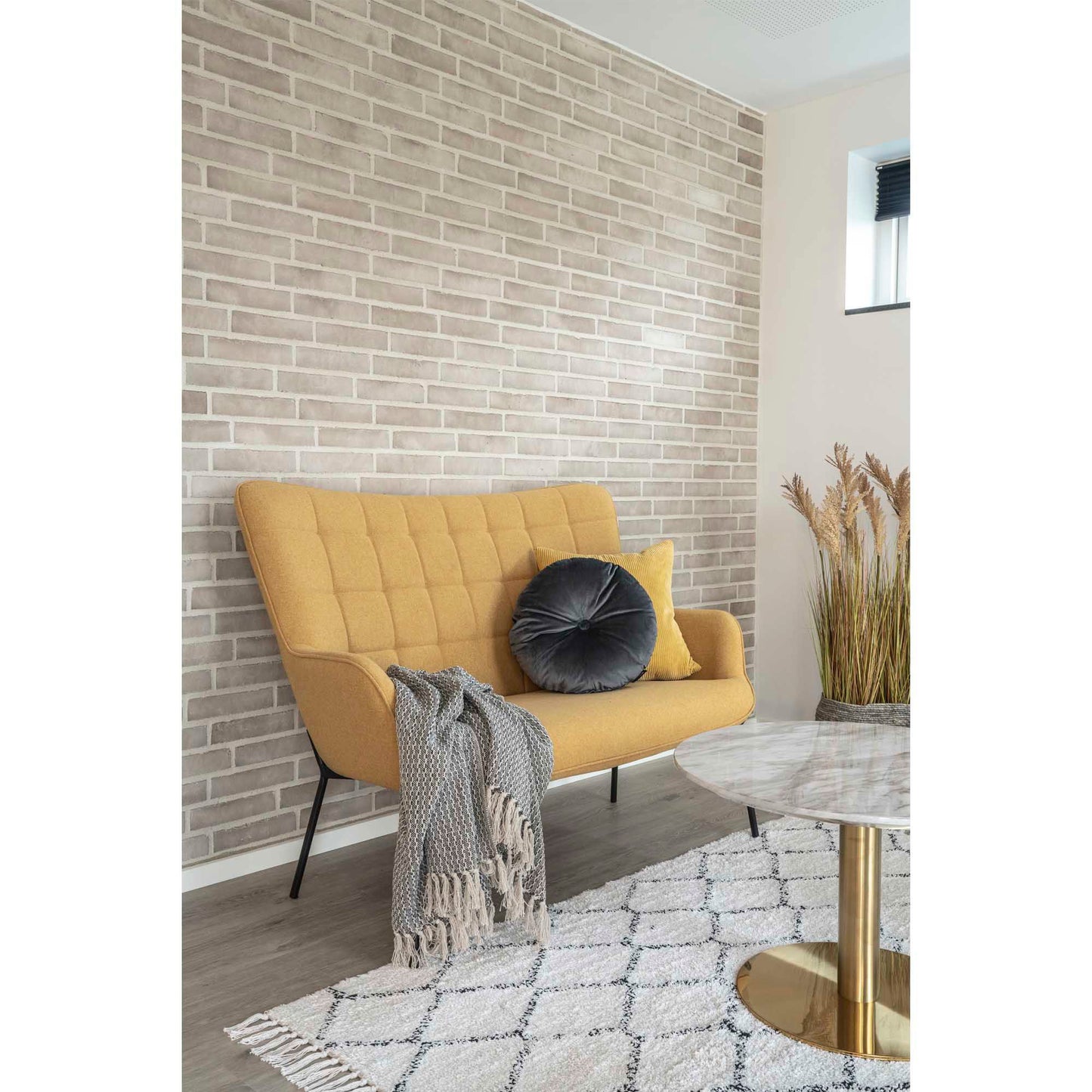 Cort Plaid - Plaid, bomuld, mørkegrå/hvid, design C 130x160 cm