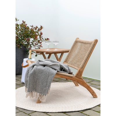 Cort Plaid - Plaid, bomuld, mørkegrå/hvid, design C 130x160 cm