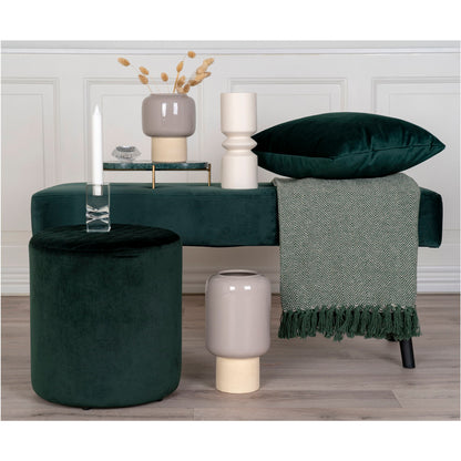 Cort Plaid - Plaid, bomuld, grøn/hvid, design A 130x160 cm