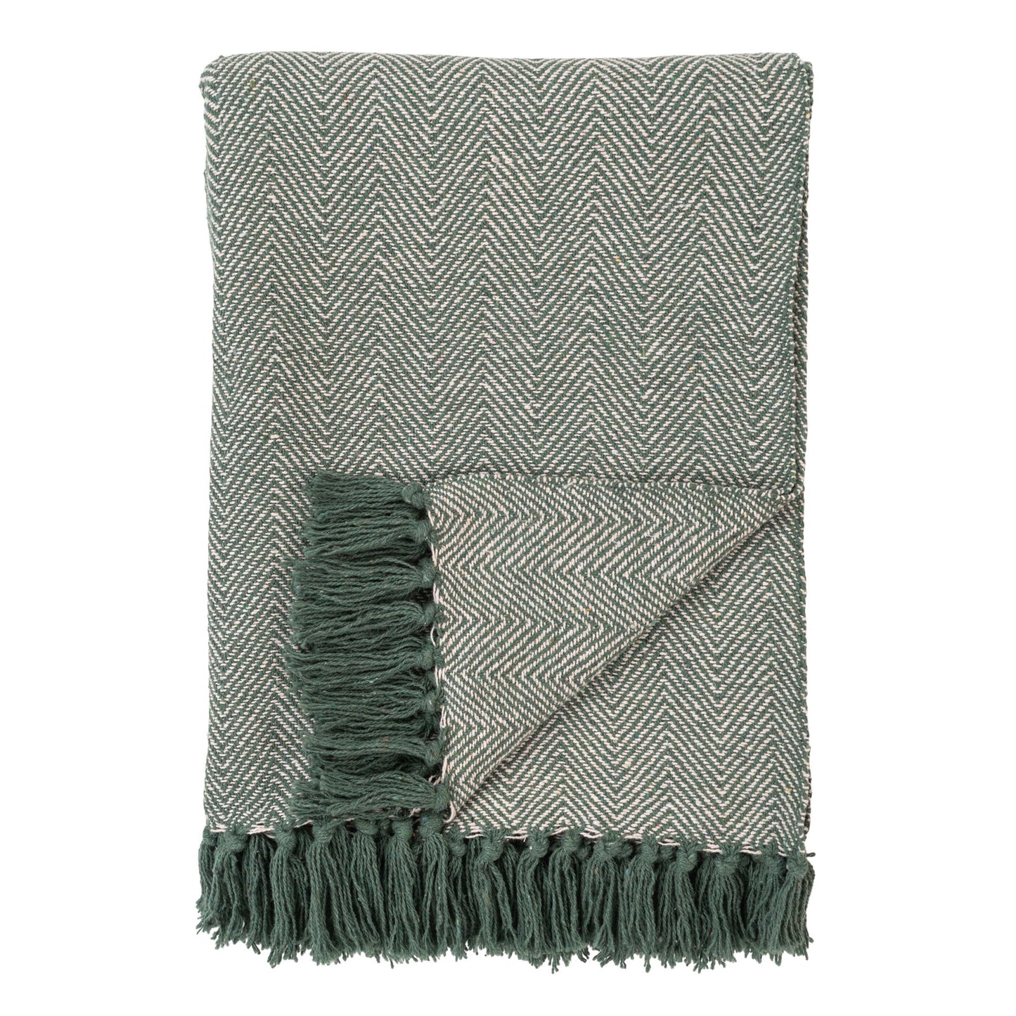 Cort Plaid - Plaid, bomuld, grøn/hvid, design A 130x160 cm