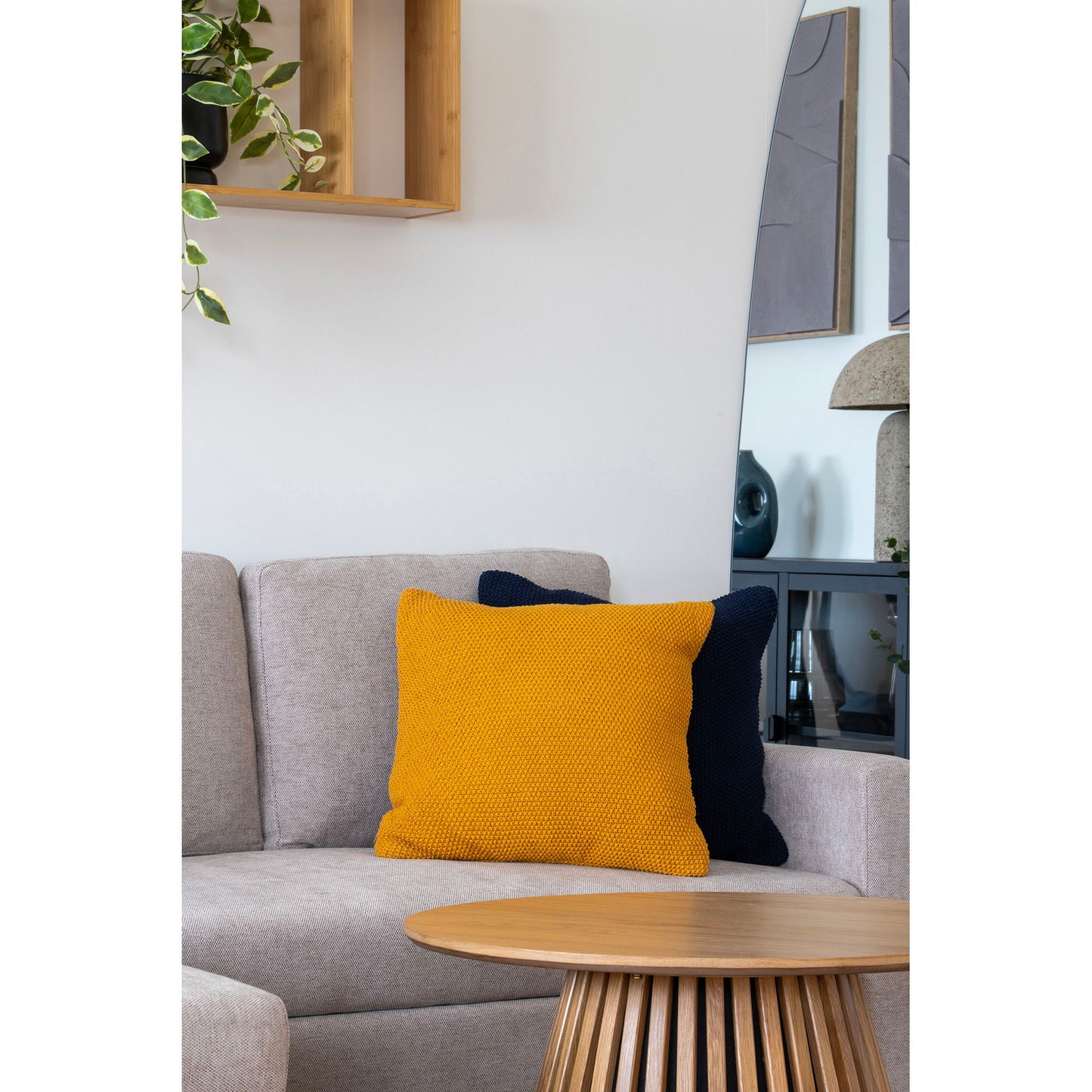 Santos Pude - Pude, genanvendt bomuld, okker 45x45 cm