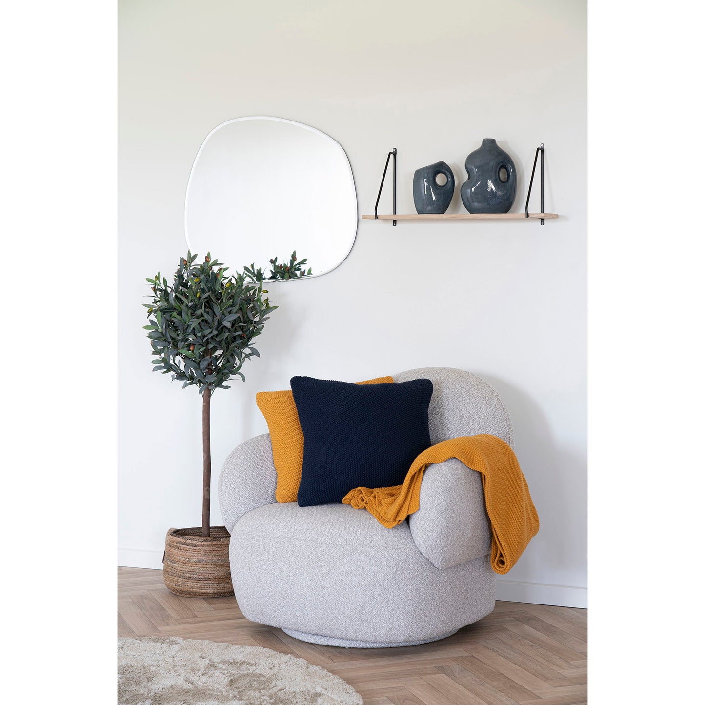 Santos Pude - Pude, genanvendt bomuld, mørkeblå 45x45 cm