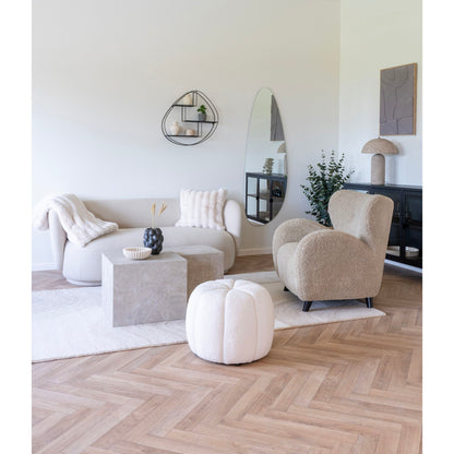 Galena Pude - Pude, imiteret pels, hvid 45x45 cm