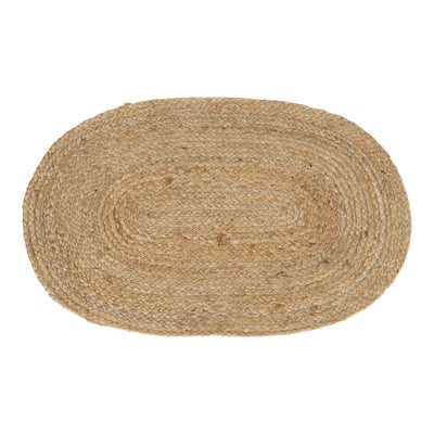 Bombay Dørmåtte - Dørmåtte, flettet jute, natur, oval 50x80 cm