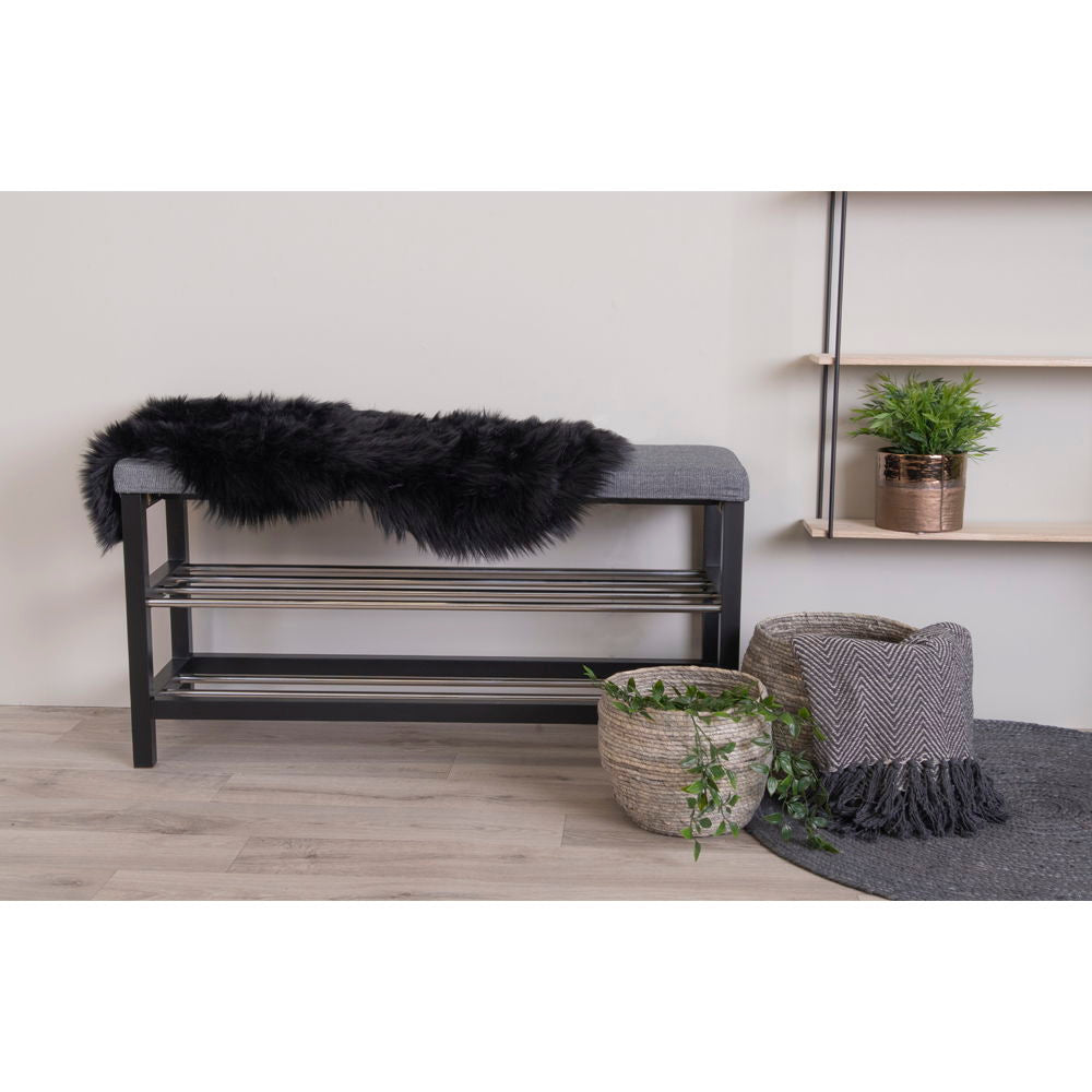 Lammeskind Imiteret - Lammeskind Imiteret, sort, 50x85 cm