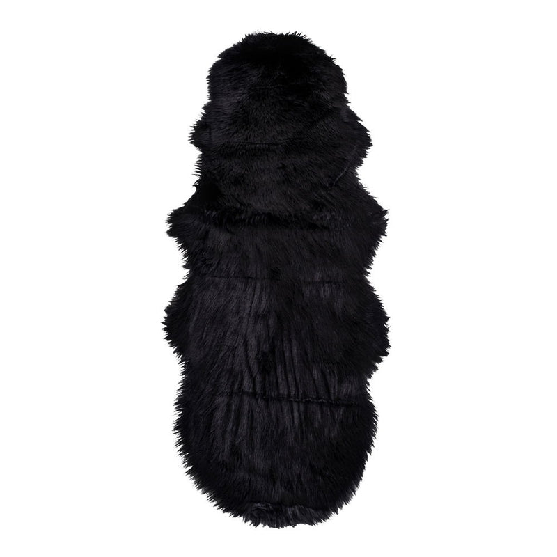 Lammeskind Imiteret - Lammeskind Imiteret, sort, 60x180 cm