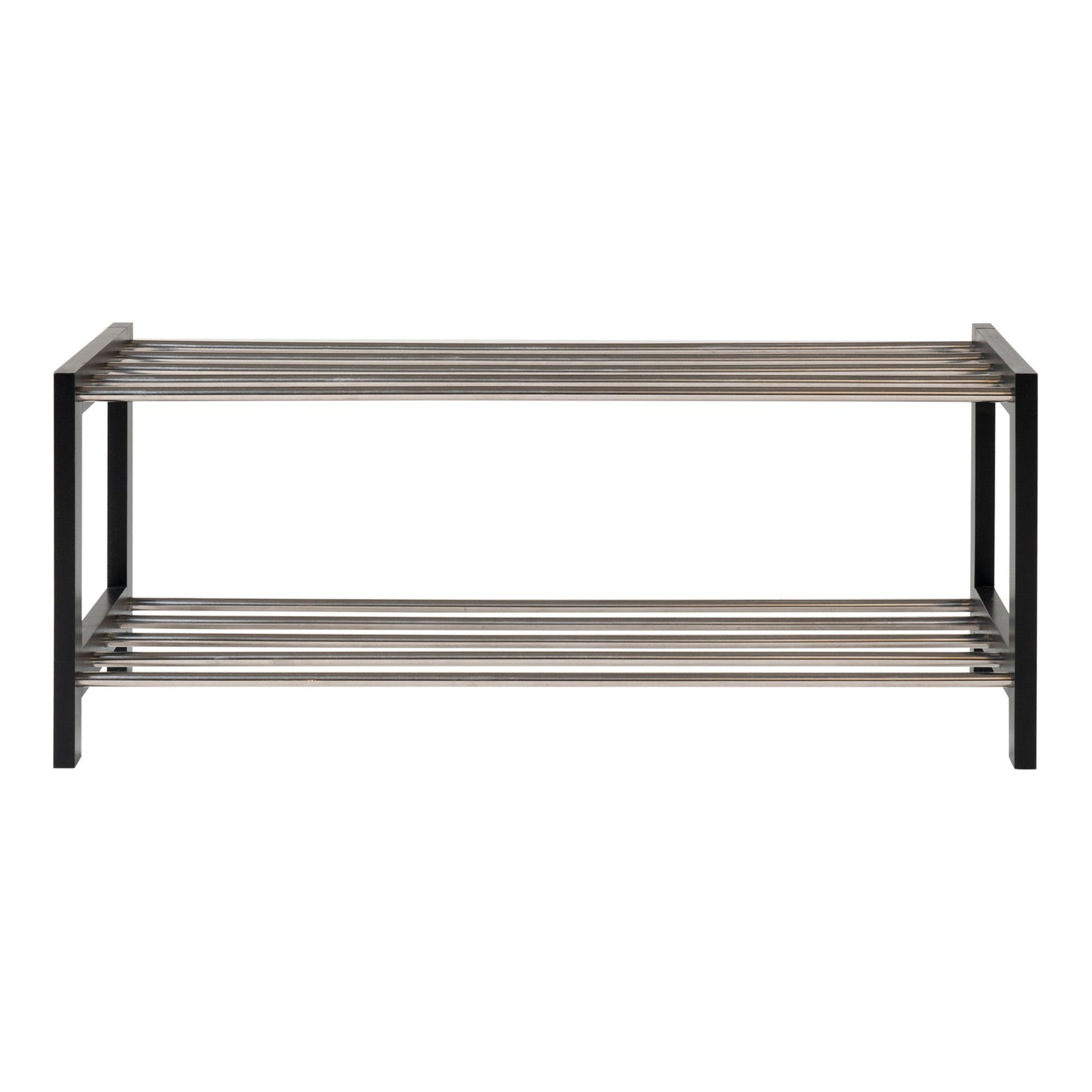 Padova Skoreol - Skohylde, sort træ, 2 hylder i stål 78x34 cm