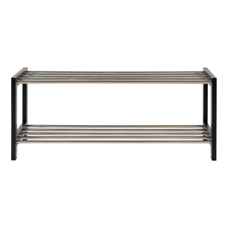 Padova Skoreol - Skohylde, sort træ, 2 hylder i stål 78x34 cm