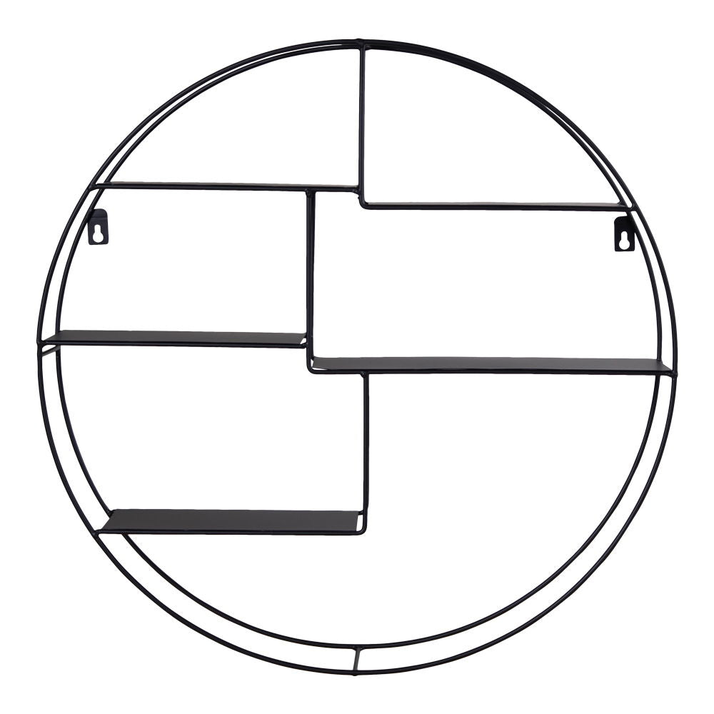 Genk Hylde - Væghylde, sort stål Ø47x10 cm