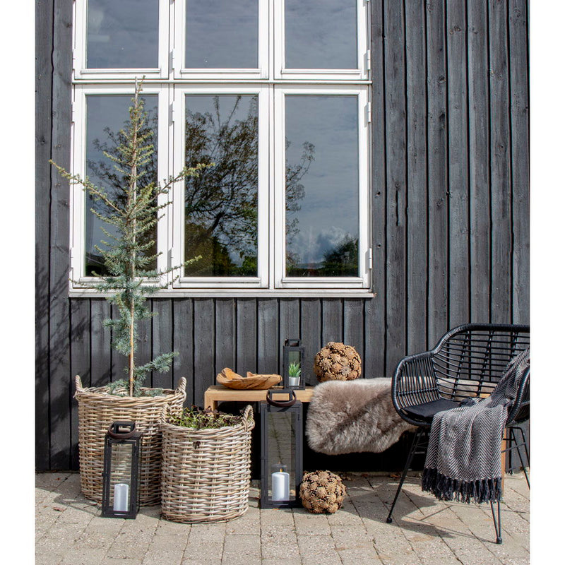 Indo Kurve - Kurve, kubu rattan, natur sæt af 2