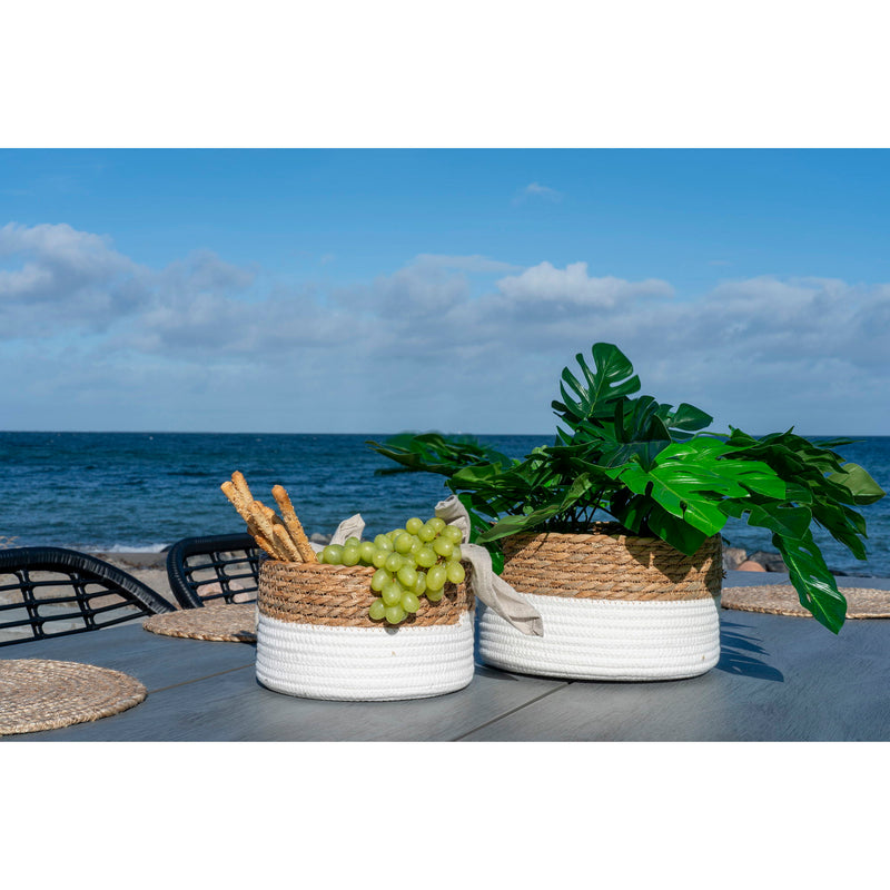 Tanta Kurve - Kurve, bomuld/siv, hvid/natur, sæt af 2