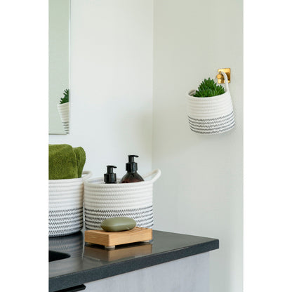 Algar Kurve - Kurve, bomuld, hvid/grå, sæt af 3