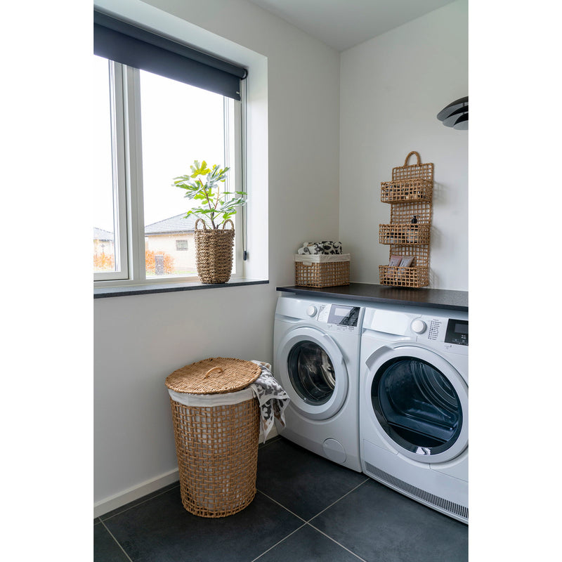 Pomal Vasketøjskurv - Vasketøjskurv, papir, natur/hvid, ø42x56 cm