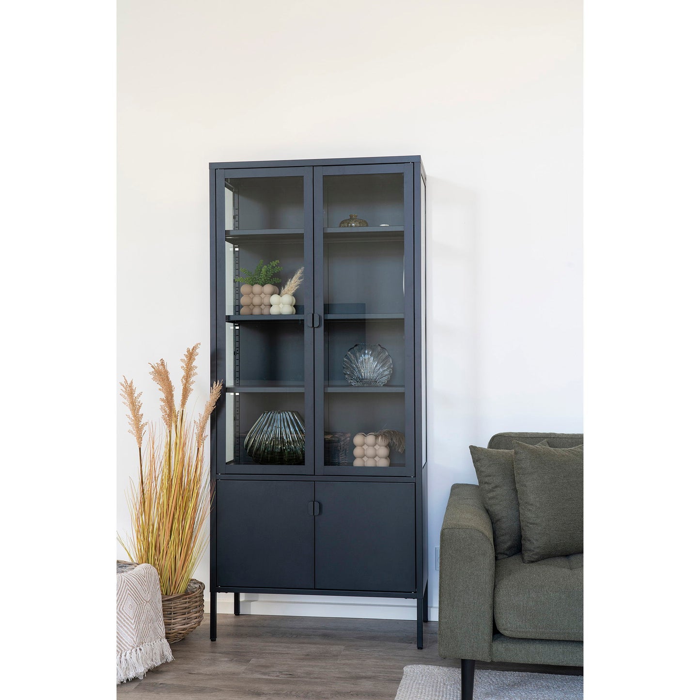 Vase - Vase, mundblæst glas, grøn, 29x11,5x22 cm