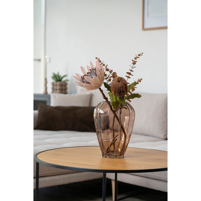 Vase - Vase, glas, brun, ø22x29 cm