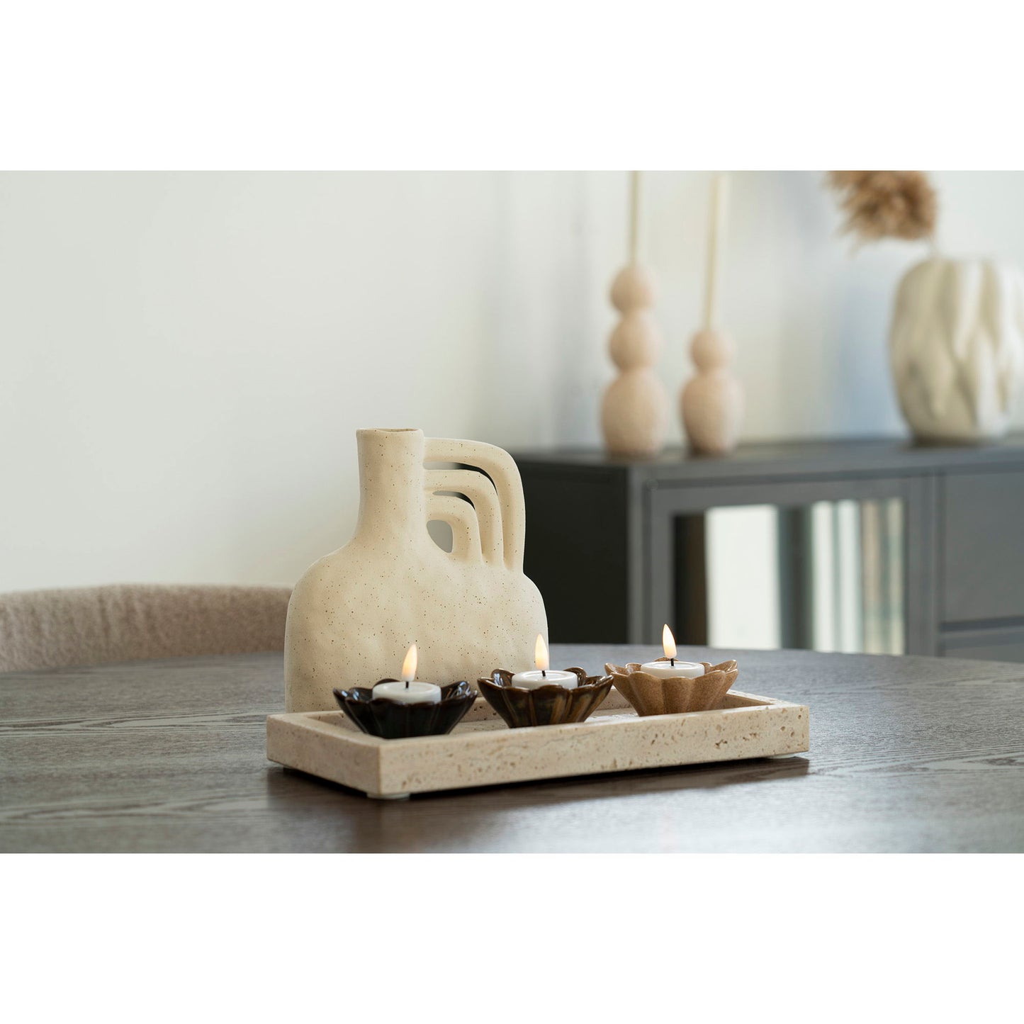 Skål - Skål, keramik, beige/brun/mørkebrun, ø8,5x3,5 cm, sæt af 3