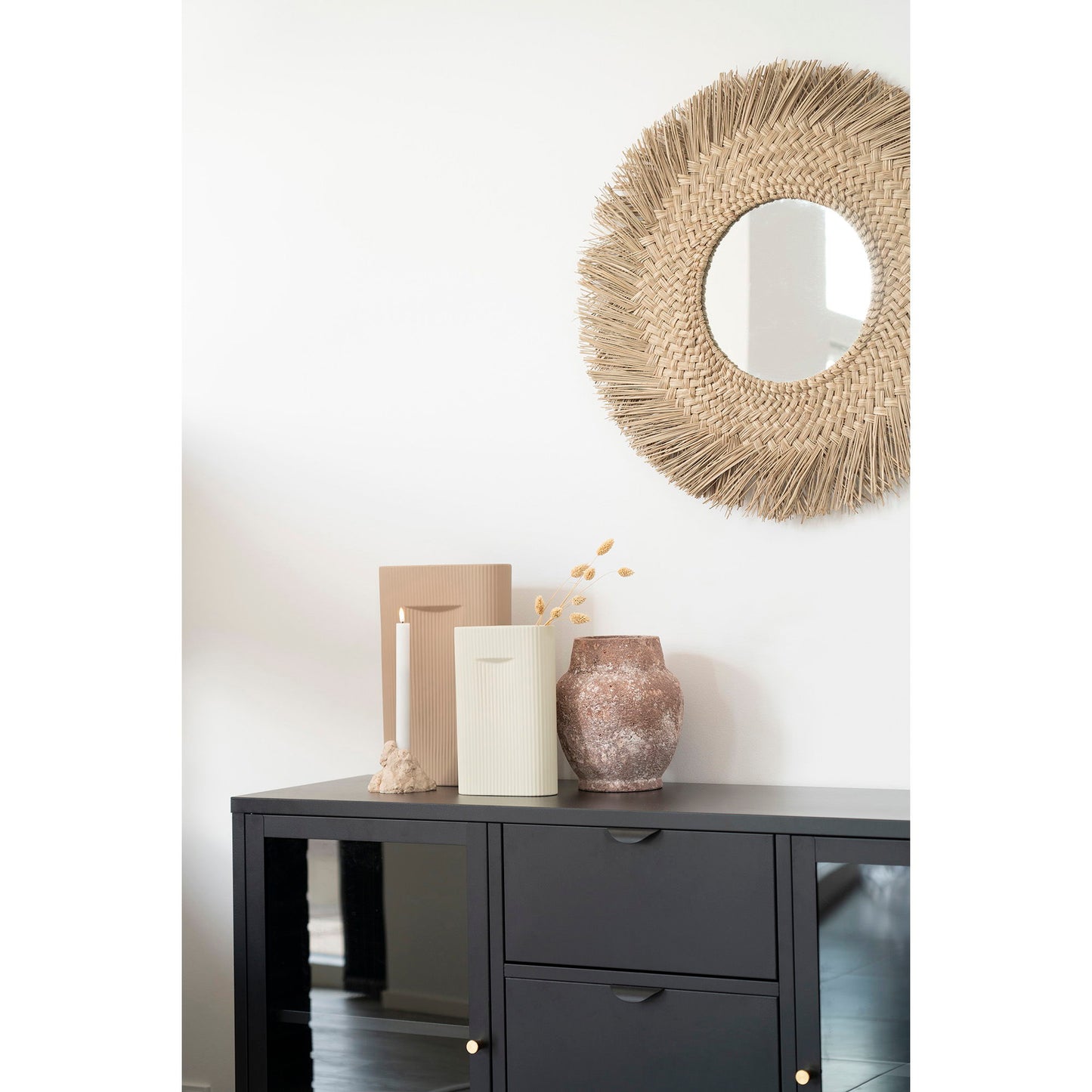 Vase - Vase, keramik, brun, 24x8,5x35,5 cm