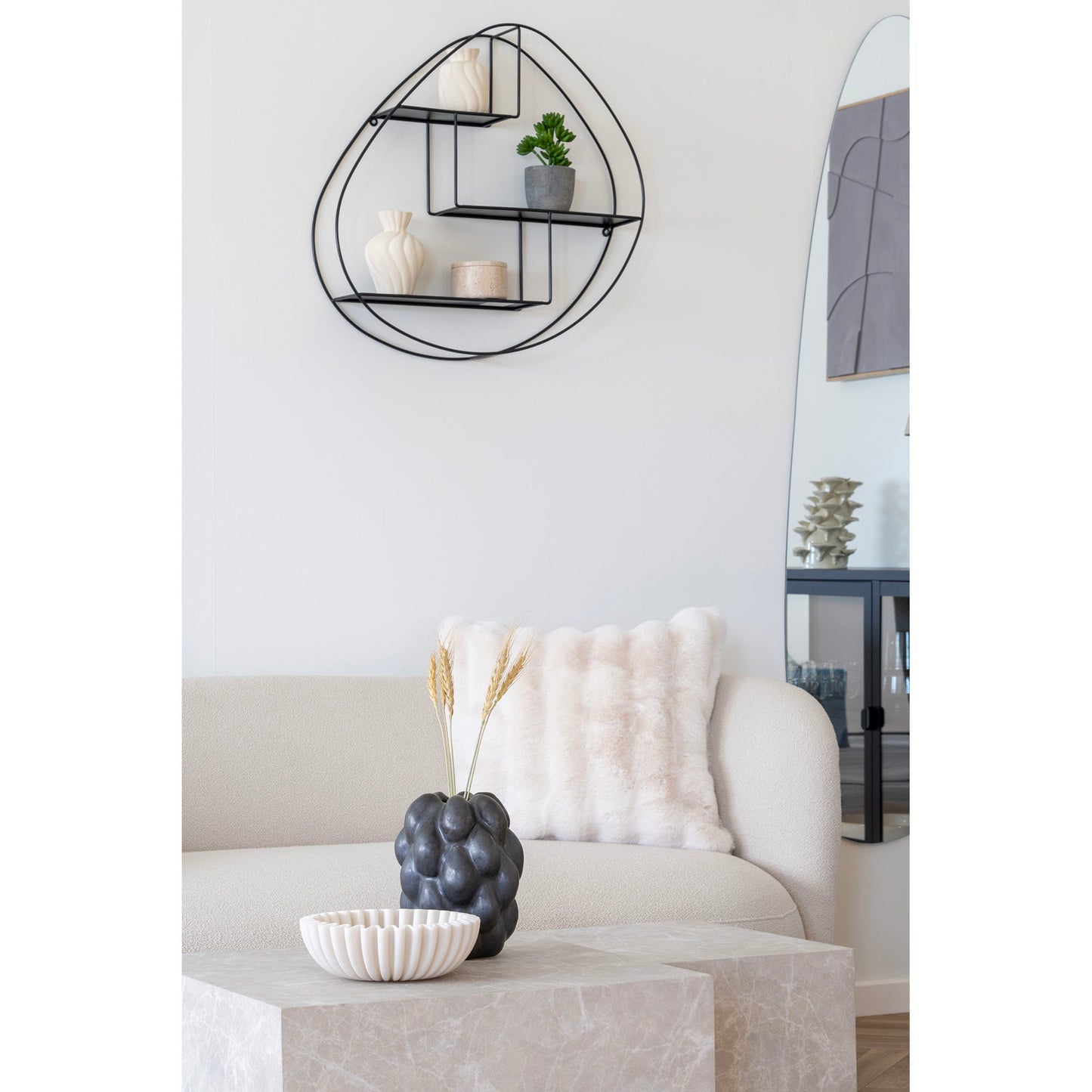 Vase - Vase, keramik, sort 14x15x19 cm