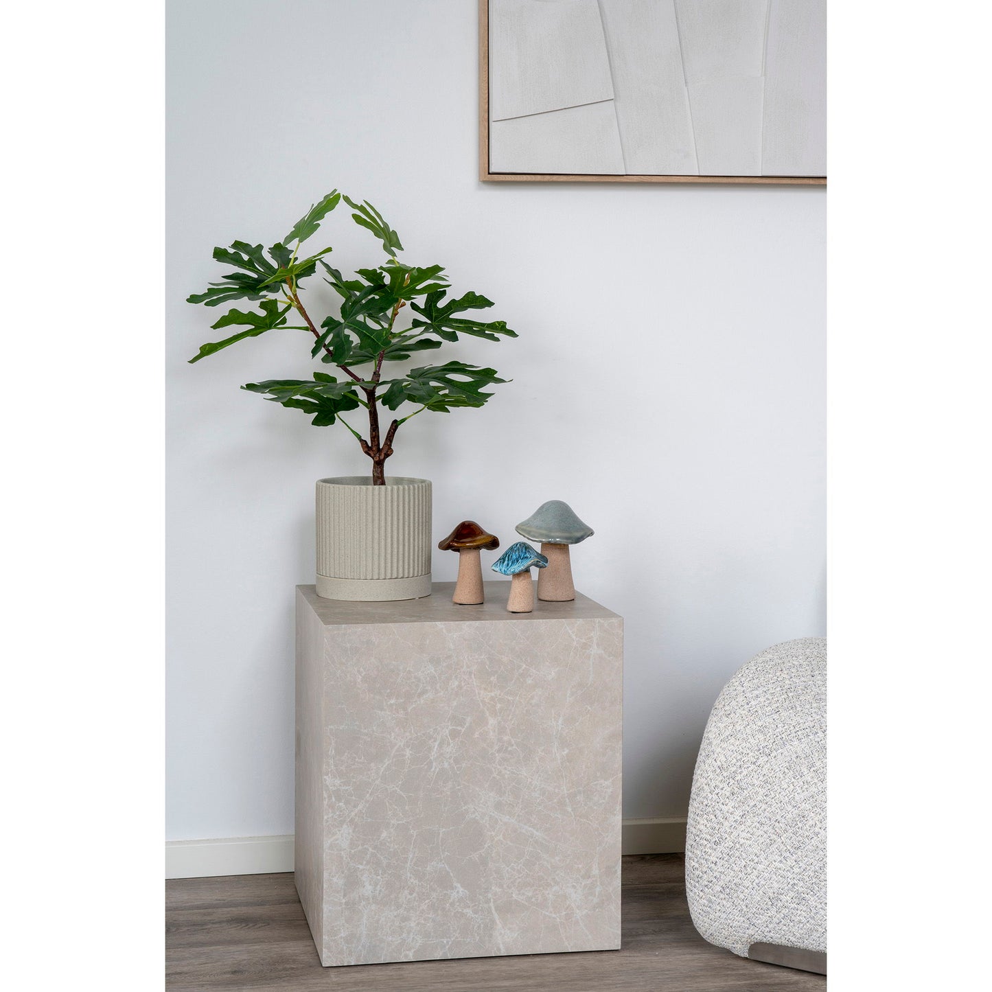 Dekorations Svampe - Dekorations svampe, keramik, grøn, brun, blå, sæt af 3