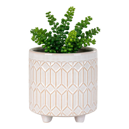 Urtepotte - Urtepotte, keramik, hvid, rund, stor, ø20x19,5 cm