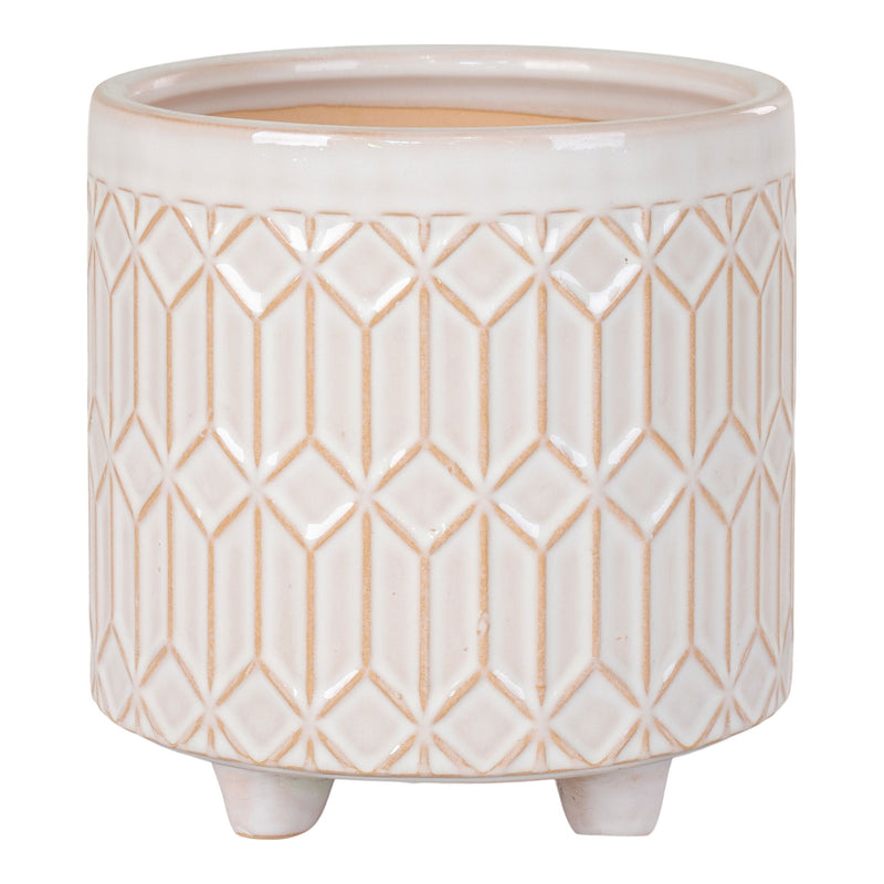 Urtepotte - Urtepotte, keramik, hvid, rund, stor, ø20x19,5 cm