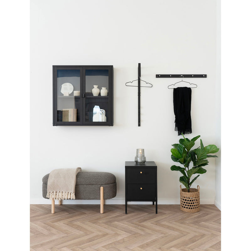 Padova Knagerække - Knagerække, træ, sort, 5 kroge i metal 70x5x2 cm