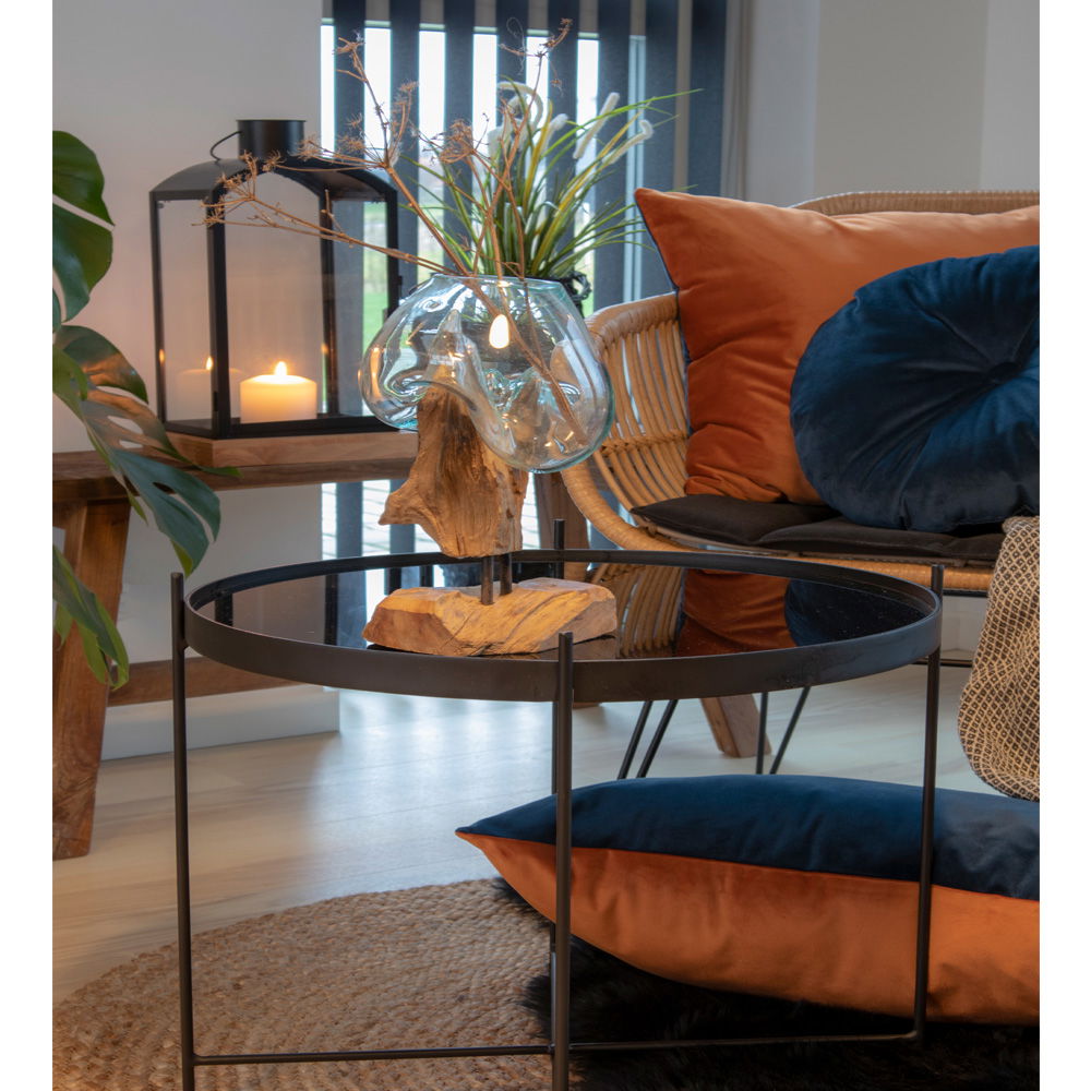 San Marino Waterdrop - Vanddråbe i teaktræ og glas, natur, h25 cm