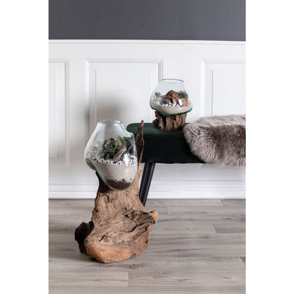 San Marino Waterdrop - Vanddråbe i teaktræ og glas, natur, h50 cm