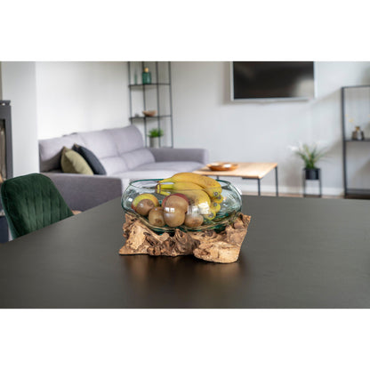 San Marino Waterdrop - Vanddråbe i teaktræ og glas, natur, h20 cm