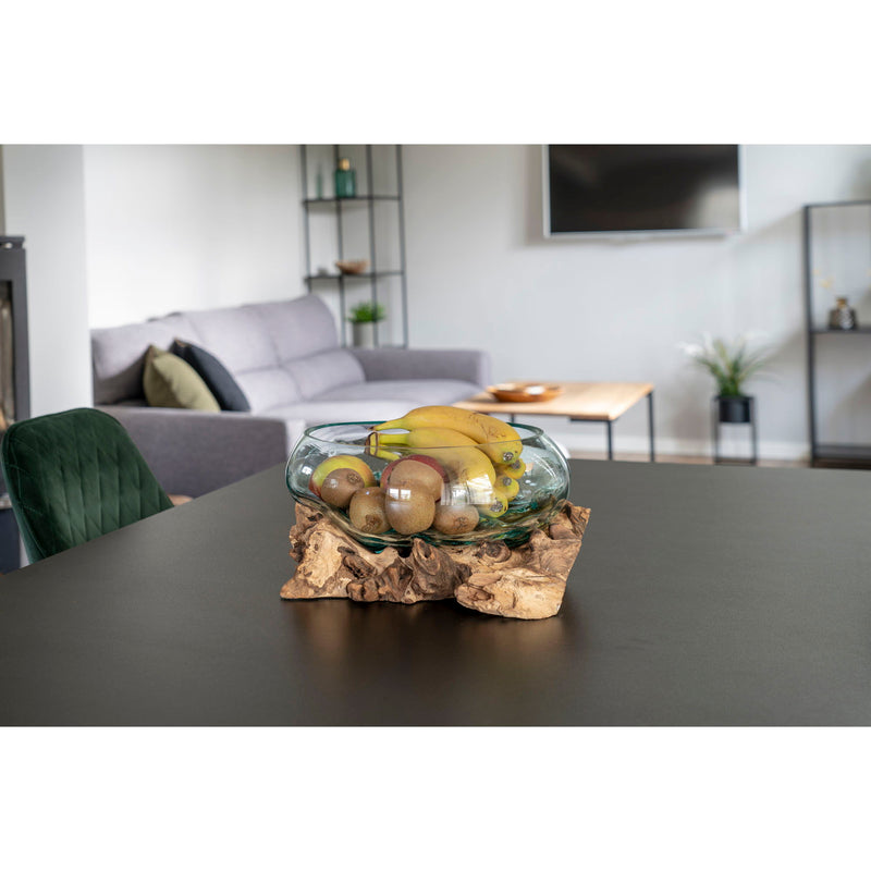 San Marino Waterdrop - Vanddråbe i teaktræ og glas, natur, h20 cm