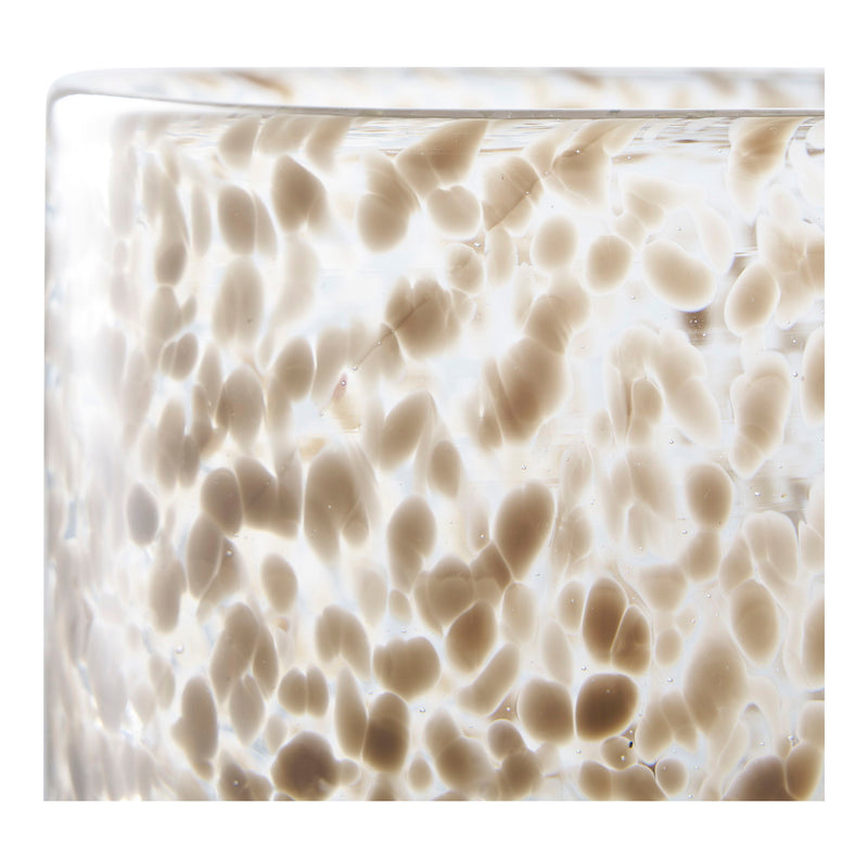 Lysestage - Lysestage, glas, brun ø12x12 cm