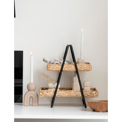 Alfaro Bakke  - Bakke i vandhyacint/metal, natur/sort, 42x23x43,5 cm