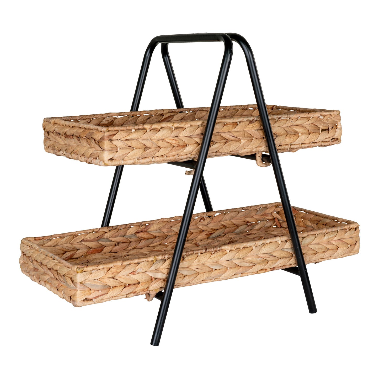 Alfaro Bakke  - Bakke i vandhyacint/metal, natur/sort, 42x23x43,5 cm