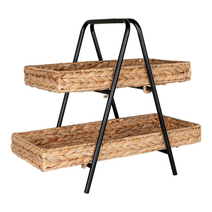 Alfaro Bakke  - Bakke i vandhyacint/metal, natur/sort, 42x23x43,5 cm