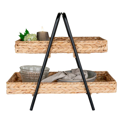 Alfaro Bakke  - Bakke i vandhyacint/metal, natur/sort, 42x23x43,5 cm