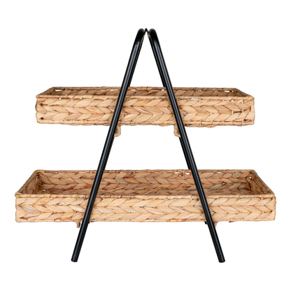 Alfaro Bakke  - Bakke i vandhyacint/metal, natur/sort, 42x23x43,5 cm