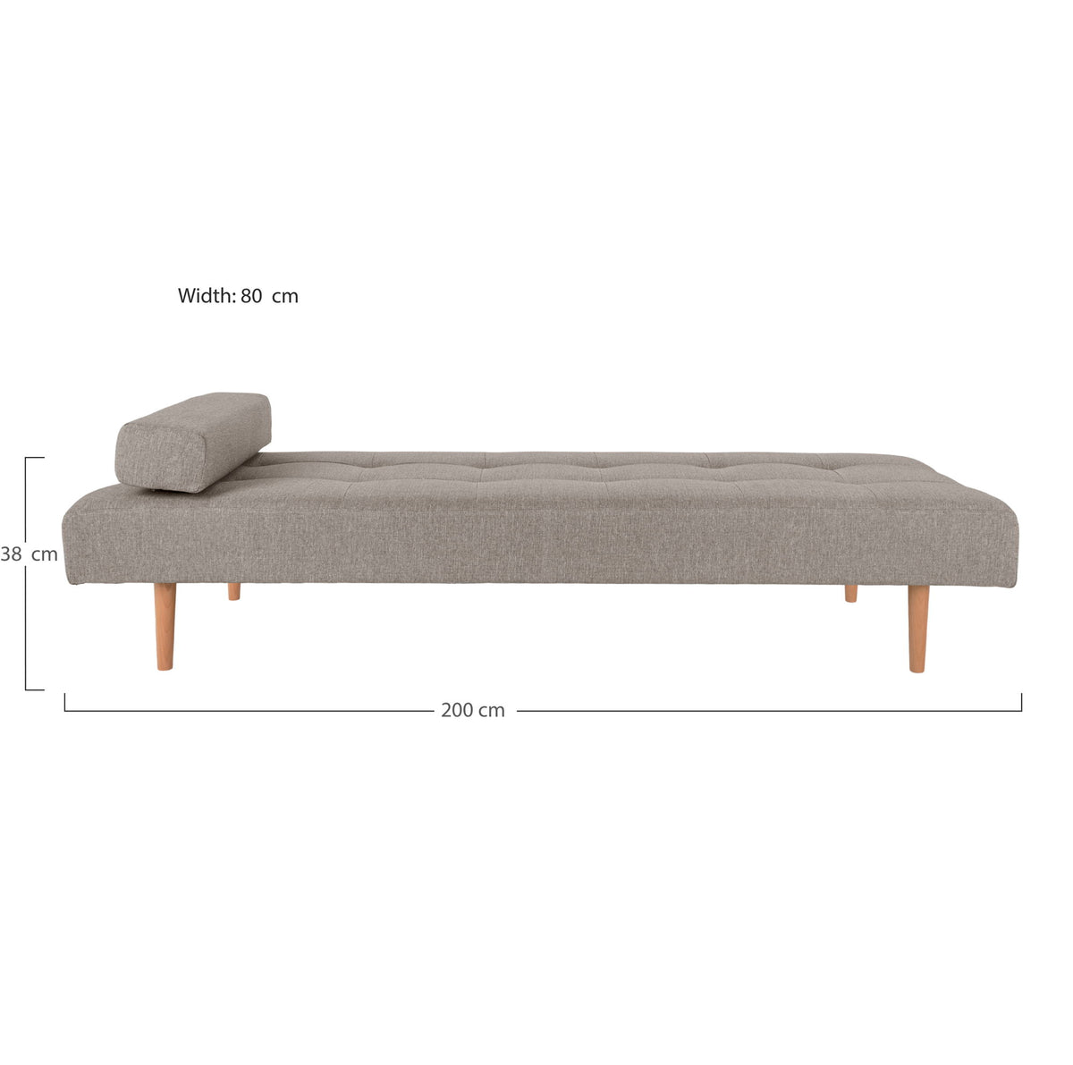 Capri Daybed - Daybed, stone med natur træben, HN1030