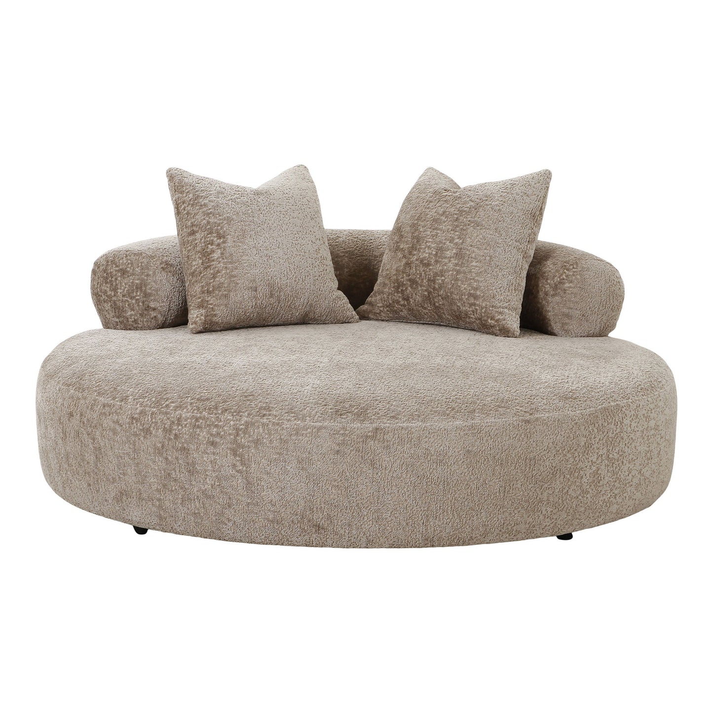 Cairo Daybed - Daybed med 2 puder i chenille, rund, natur, HN1251
