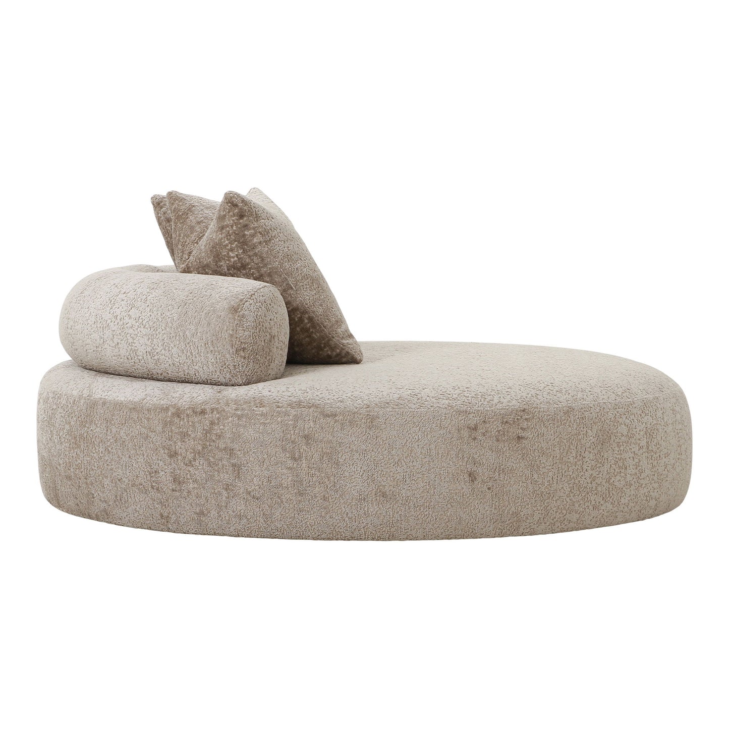 Cairo Daybed - Daybed med 2 puder i chenille, rund, natur, HN1251
