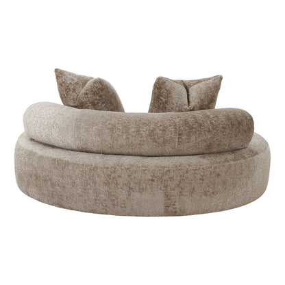 Cairo Daybed - Daybed med 2 puder i chenille, rund, natur, HN1251