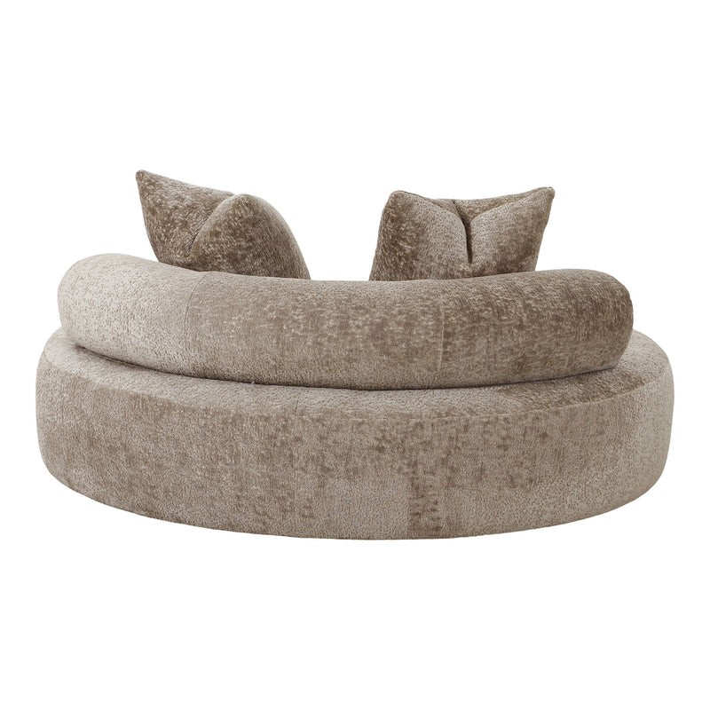 Cairo Daybed - Daybed med 2 puder i chenille, rund, natur, HN1251