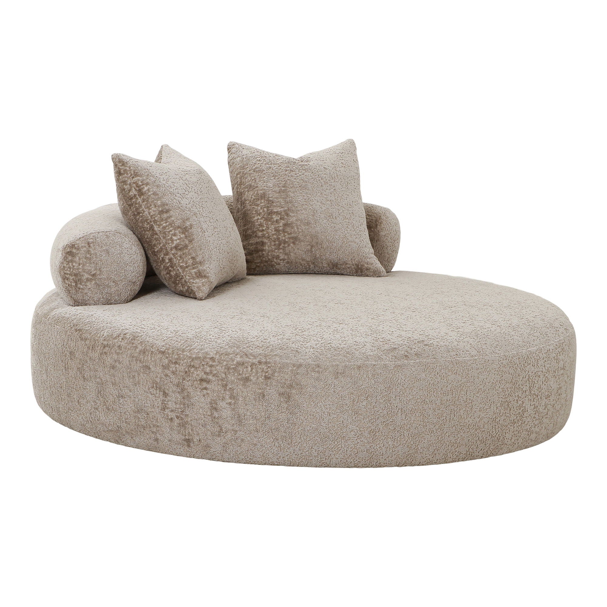 Cairo Daybed - Daybed med 2 puder i chenille, rund, natur, HN1251